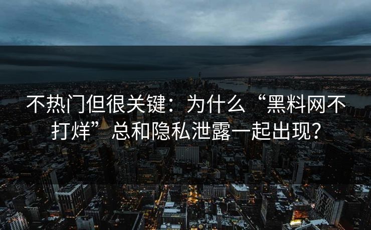 不热门但很关键:为什么“黑料网不打烊”总和隐私泄露一起出现? 不热门但很关键:为什么“黑料网不打烊”总和隐私泄露一起出现?