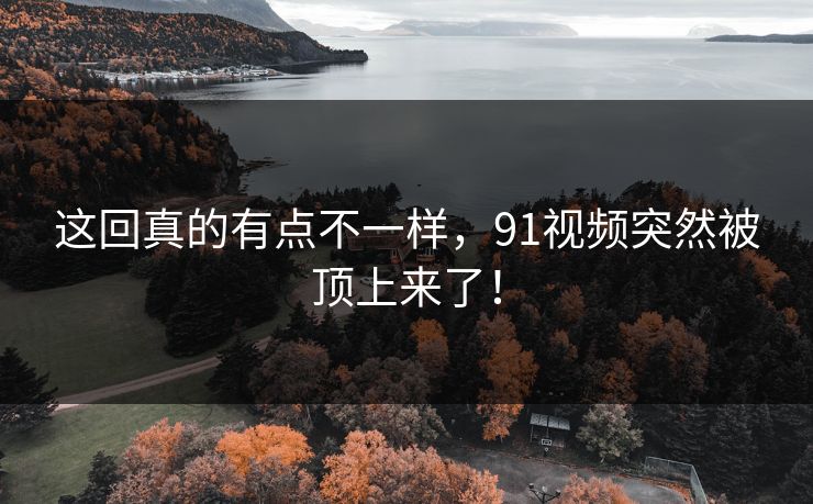 这回真的有点不一样，91视频突然被顶上来了！